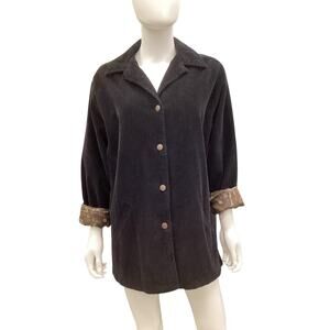 Bill Blass Women’s Jacket SZ L Wool Corduroy Type Jacket Decorative Lining Black